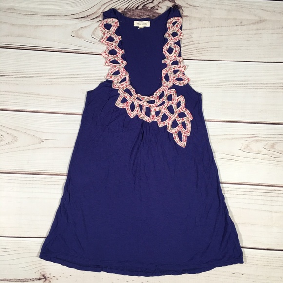 Silence & Noise Floral Applique Tunic Tank Small - Picture 1 of 4